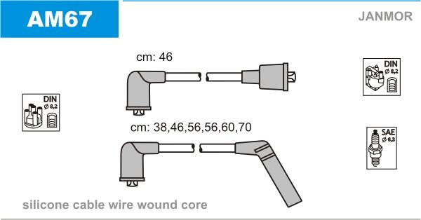 Дроти запалювання Janmor AM67 для Chrysler Voyager 3.0 (300 / 6G72) - Фото 1