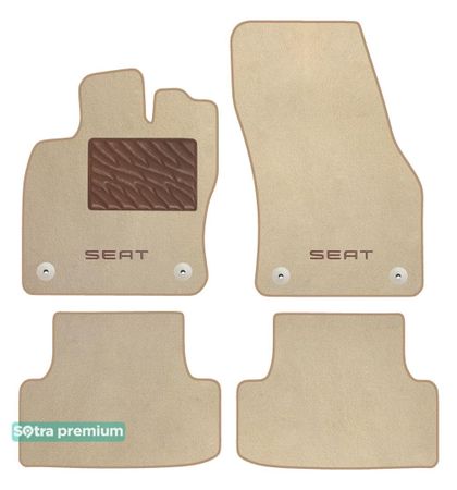 Двошарові килимки Sotra Premium Beige для Seat Ateca (mkI) 2016→ - Фото 1