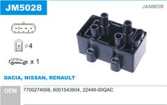 Котушка запалювання Janmor JM5028 для Dacia; Nissan; Renault [7700274008; 6001543604; 22448-00QAC] - Фото 2