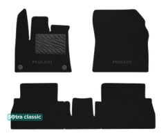 Двухслойные коврики Sotra Classic Black для Peugeot Rifter (mkIII)(пассажир без регулировок)(круглые клипсы) 2018→