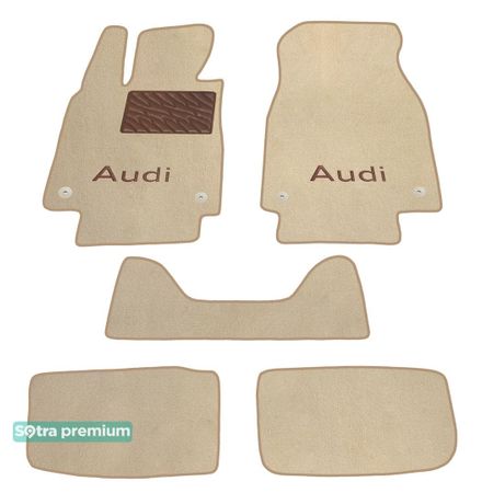 Двошарові килимки Sotra Premium Beige для Audi e-tron GT (mkI) 2020→ - Фото 1