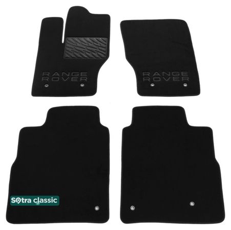 Двошарові килимки Sotra Classic Black для Land Rover Range Rover (mkIV)(long)(з консоллю на 2 ряді) 2012-2021 - Фото 1