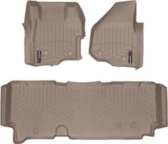 Коврики Weathertech Beige для Ford Super Duty (extended cab)(mkIII)(with 4x4 shifter)(no dead pedal) 2011-2012 automatic