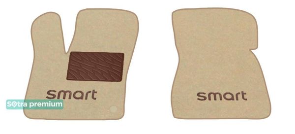 Двошарові килимки Sotra Premium Beige для Smart ForTwo (W453) 2014→ - Фото 1