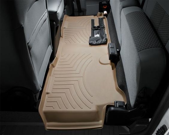 Коврики Weathertech Beige для Ford Super Duty (extended cab)(mkIII)(no 4x4 shifter)(1 row - 1pc.)(no dead pedal) 2011-2012 automatic - Фото 3