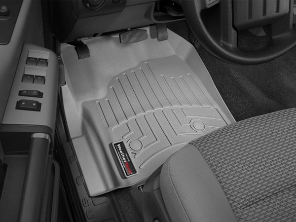 Коврики Weathertech Grey для Ford Super Duty (double cab)(mkIII)(no 4x4 shifter)(1 row - 2pcs.)(raised dead pedal) 2012-2016 automatic - Фото 2