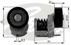 Ролик натяжний Gates T38439 (7808-21339) для Audi A1, A3; Seat Altea, Cordoba, Ibiza, Leon, Toledo; Skoda Fabia, Octavia, Rapid, Roomster, Superb, Yeti; Volkswagen Beetle, Caddy, Eos, Golf, Jetta, Passat, Polo, Scirocco, Tiguan, Touran - Фото 1