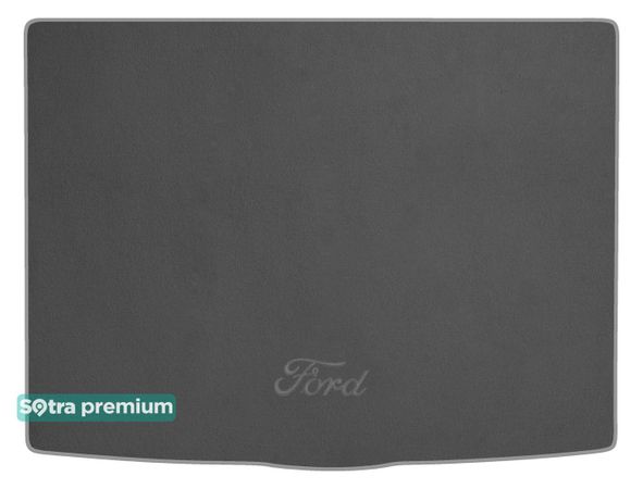 Двухслойные коврики Sotra Premium Grey для Ford Focus (mkIV)(хетчбэк)(верхний)(с запаской)(багажник) 2018→ - Фото 1