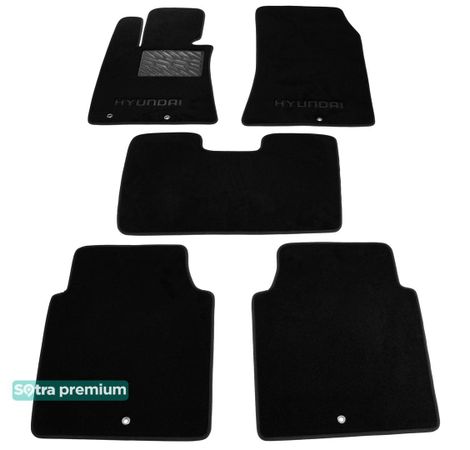 Двошарові килимки Sotra Premium Black для Hyundai Equus (mkII) 2013-2016 - Фото 1