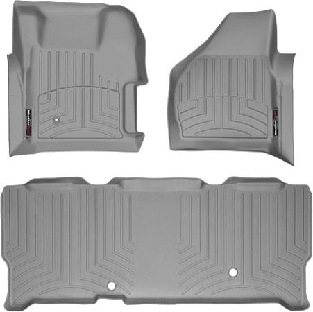 Коврики Weathertech Grey для Ford Super Duty (extended cab)(mkII)(with 4x4 shifter) 2008-2010 automatic - Фото 1