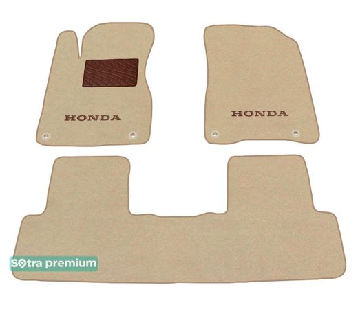 Двухслойные коврики Sotra Premium Beige для Honda CR-V (mkIV)(4 клипсы) 2012-2018 - Фото 1