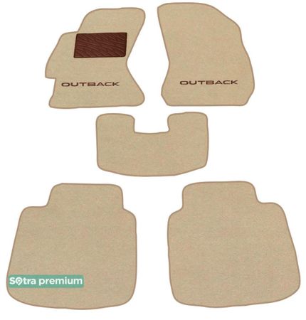 Двошарові килимки Sotra Premium Beige для Subaru Legacy (mkVI) / Outback (mkV) 2014-2019 - Фото 1