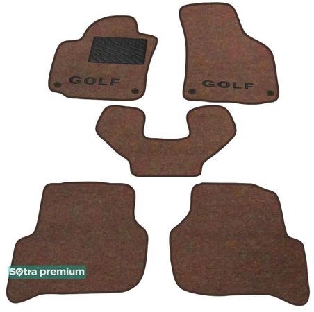 Двухслойные коврики Sotra Premium Chocolate для Volkswagen Golf Plus (mkV-mkVI) 2005-2015 - Фото 1