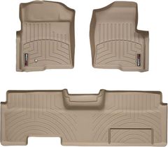 Коврики Weathertech Beige для Ford F-150 (extended cab)(mkXII)(no 4x4 shifter)(with not full console or no console)(1 fixing hook) 2009-2010