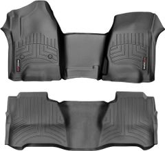 Коврики Weathertech Black для Chevrolet Silverado (double cab)(mkIII)(no 4x4 shifter)(with short console)(not extended 2 row) 2014→