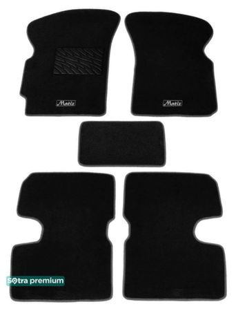 Двошарові килимки Sotra Premium Black для Daewoo Matiz (mkI-mkII) 1998-2008 - Фото 1