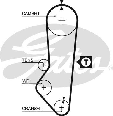 Ремінь ГРМ Gates 5357XS (8597-15357) для Ford Escort / Fiesta / Orion / Sierra (1.4; 1.6); Morgan Four Four 1.6 - Фото 1