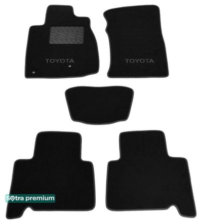Двошарові килимки Sotra Premium Black для Toyota Land Cruiser Prado (J120)(1-2 ряд) 2002-2009 - Фото 1
