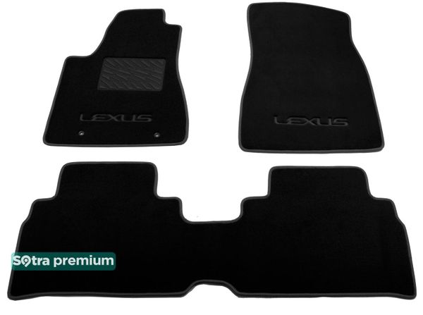 Двухслойные коврики Sotra Premium Black для Lexus RX (mkII)(подлокотник сдвинут вперед) 2003-2008 - Фото 1