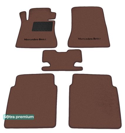 Двошарові килимки Sotra Premium Chocolate для Mercedes-Benz S-Class (W126) 1979-1992 - Фото 1