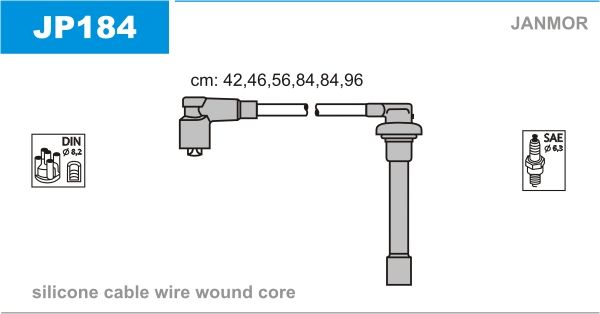 Дроти запалювання Janmor JP184 для Honda Accord 3.0 V6 24V (J30A1) - Фото 1