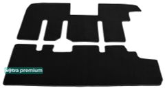 Двухслойные коврики Sotra Premium Black для Renault Trafic (mkII)(с печкой на 2 ряду)(2-3 ряд) 2001-2014