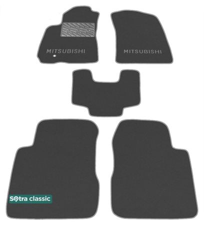 Двошарові килимки Sotra Classic Grey для Mitsubishi Outlander (mkI) 2001-2008 - Фото 1