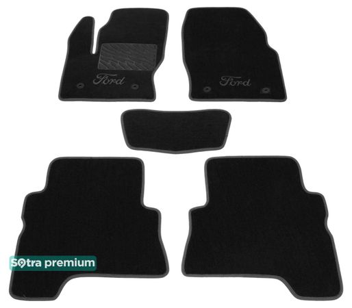 Двошарові килимки Sotra Premium Black для Ford Kuga (mkII) 2016-2020 - Фото 1