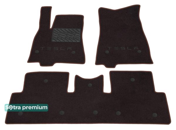 Двошарові килимки Sotra Premium Chocolate для Tesla Model 3 (mkI) 2017→ - Фото 1