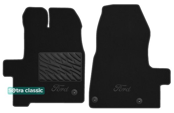Двошарові килимки Sotra Classic Black для Ford Tourneo Custom (mkI)(пасажир)(1 ряд) 2012→ МКПП - Фото 1