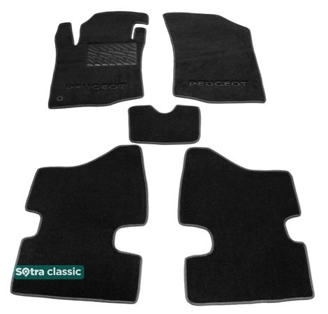 Двошарові килимки Sotra Classic Black для Peugeot 107 (mkI) 2005-2014 - Фото 1