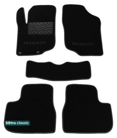 Двошарові килимки Sotra Classic Black для Peugeot 207 (mkI) 2006-2014 - Фото 1
