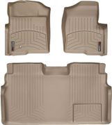 Коврики Weathertech Beige для Ford F-150 (double cab)(mkXII)(no 4x4 shifter)(no full console on 1 row)(1 fixing hook) 2009-2010 - Фото 1