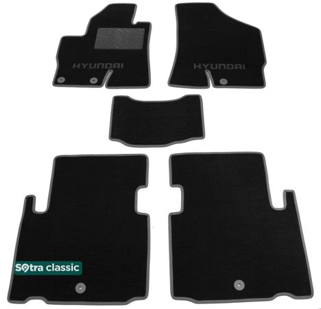 Двошарові килимки Sotra Classic Black для Hyundai ix55 / Veracruz (mkI)(1-2 ряд) 2006-2015 - Фото 1
