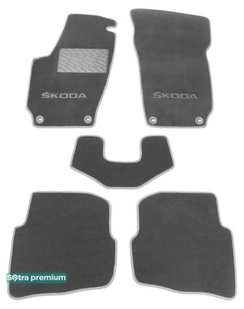 Двошарові килимки Sotra Premium Grey для Skoda Fabia (mkI) 1999-2007 - Фото 1