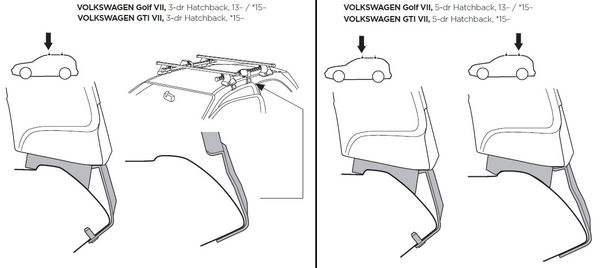 Монтажный комплект Thule 1710 для Volkswagen Golf (mkVII)(хетчбэк) 2012-2020 - Фото 2