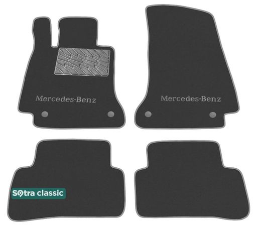 Двошарові килимки Sotra Classic Grey для Mercedes-Benz C-Class (W205; S205) 2014-2021  - Фото 1