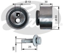 Ролик натяжний Gates T41139 (7786-21181) для Citroen Berlingo, C15, C5, Evasion, Jumpy, Xsara; Fiat Scudo, Ulysse; Lancia Zeta; Peugeot 206, 306, 307, 406, 607, 806, Expert, Partner; Suzuki Vitara; Toyota Corolla - Фото 1