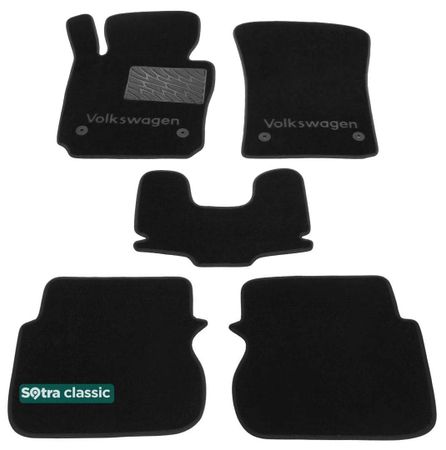 Двошарові килимки Sotra Classic Black для Volkswagen Caddy (mkIII)(Life/Maxi Life)(дві зсувні двері)(1-2 ряд) 2003-2020 - Фото 1