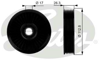 Ролик направляючий Gates T38024 (7803-21024) для Chevrolet; Daewoo Aveo, Blazer, Epica, Evanda, Ka, Lacetti, Nubira, Optra, Rezzo; Kia Sephia; GMC Jimmy - Фото 3