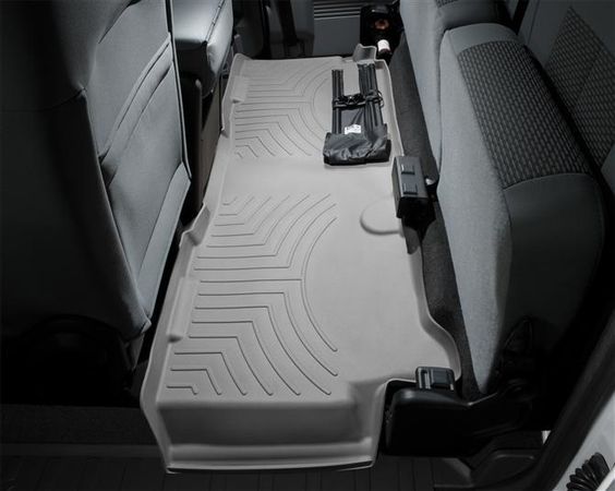 Коврики Weathertech Grey для Ford Super Duty (extended cab)(mkIII)(no 4x4 shifter)(1 row - 1pc.)(no dead pedal) 2011-2012 automatic - Фото 3