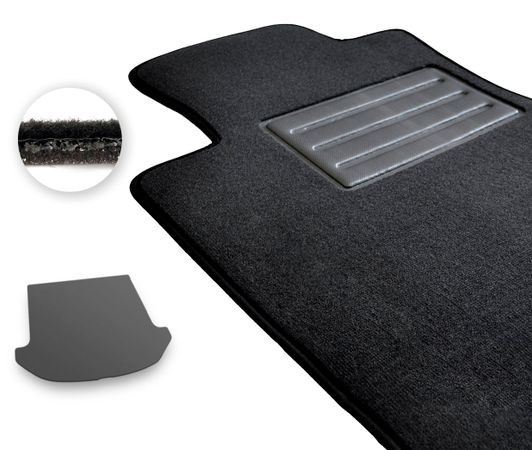 Двошарові килимки Optimal для Hyundai Santa Fe (mkIII)(3 ряда)(складений 3 ряд)(багажник) 2013-2018 - Фото 1