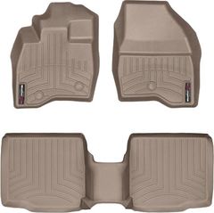 Коврики Weathertech Beige для Ford Explorer (mkV)(1-2 row)(2 row bucket seats with console) 2017-2019