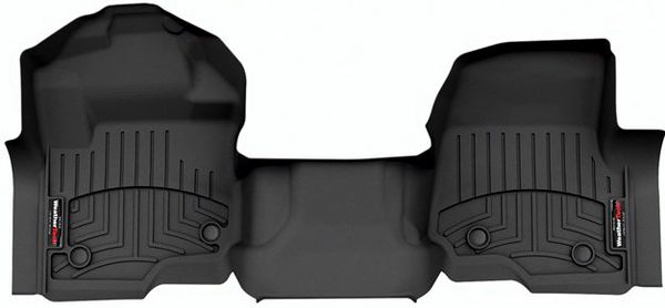 Килимки WeatherTech Black для Ford Super Duty (mkV)(SuperCab)(1 ряд - цільний)(1 ряд) 2023→ - Фото 1