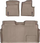 Коврики WeatherTech Beige для Ford F-150 (mkXII)(double cab)(no 4x4 shifter)(no air vents to 2 row)(4 fixing posts) 2010-2014 - Фото 1