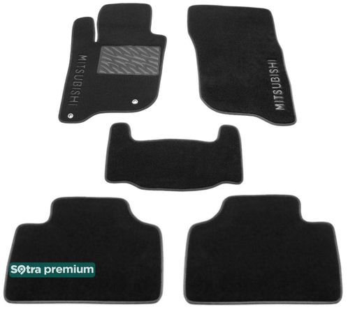 Двошарові килимки Sotra Premium Black для Mitsubishi Pajero Sport (mkIII)(2 люверса) 2015→ - Фото 1