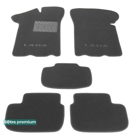 Двошарові килимки Sotra Premium Grey для Лада Самара (2108 / 2109 / 21099) 1990-2012 - Фото 1