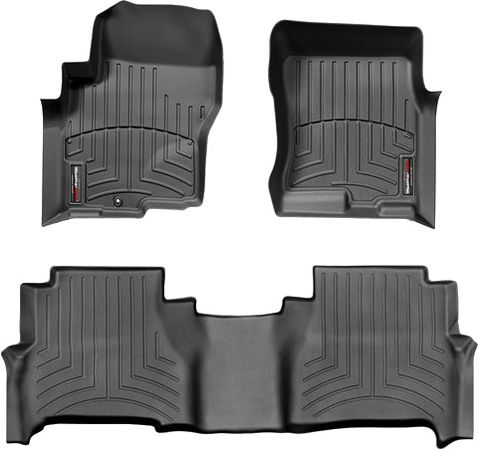 Коврики Weathertech Black для Nissan Navara (double cab)(D40)(1 fixing)(with rockford system) 2005-2008 - Фото 1