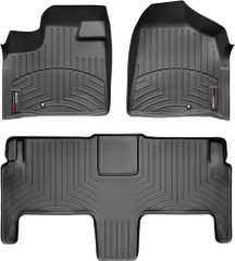 Коврики Weathertech Black для Chrysler Town & Country (mkV); Volkswagen Routan (mkI)(1-2 row)(with super console)(2 row luxury bucket seats) 2011-2016