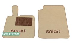 Двухслойные коврики Sotra Premium Beige для Smart ForTwo (mkII)(W451)(с клипсами) 2007-2014